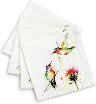 Hummingbird Linen Cocktail Napkins Set of 4 – DEMDACO Dean Crouser