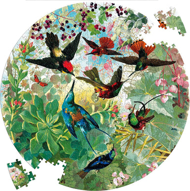Hummingbirds 500 Piece Round Puzzle - Eco-friendly