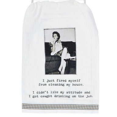 I Just Fired Myself Kitchen Towel – Trash Talk by Annie