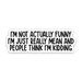 Sticker with humorous text on a white background