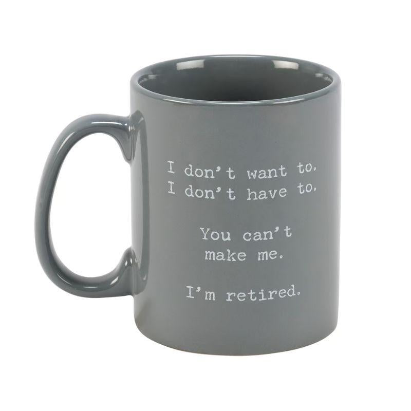 I’m Retired Mug – Funny Vintage Stoneware Coffee Mug