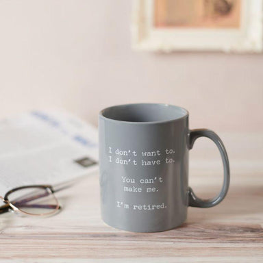 I’m Retired Mug – Funny Vintage Stoneware Coffee Mug