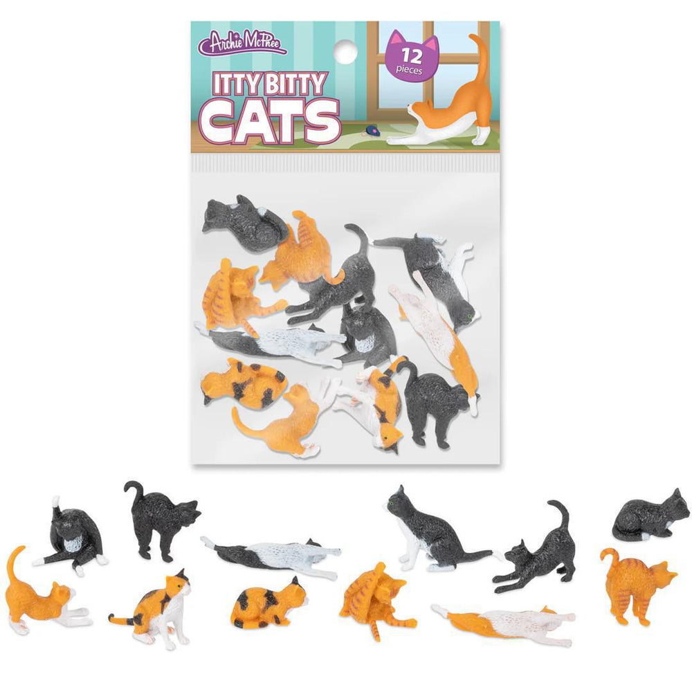 Itty Bitty Cats – 12 Miniature Vinyl Cats for Collectors