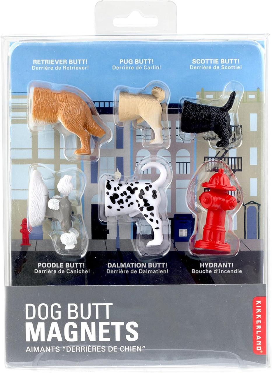Kikkerland Dog Butt Magnets (Set of 6) | Funny Dog Lover Gift