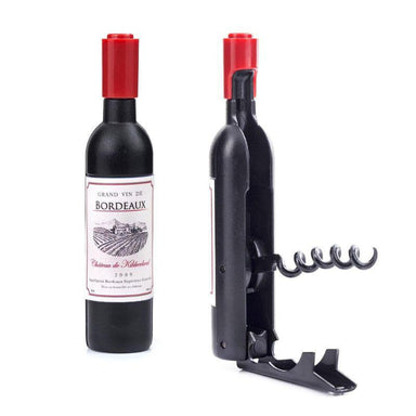 Kikkerland Magnetic Wine Bottle Corkscrew – Black Mini Opener