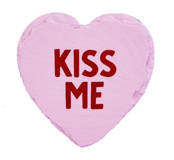"Kiss Me" Candy Heart Coaster