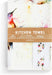 Kitchen towel packaging with floral design and Demdaco branding