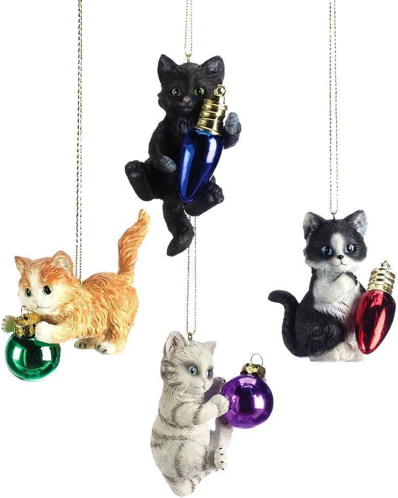 Kitten Playing Ornament – Assorted Christmas Cats (1pc)