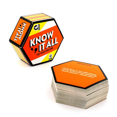"Know It All Trivia Card Game - Test Your Knowledge in a Fast-Paced Showdown!