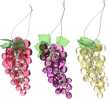 Kurt Adler 4" Beaded Grapes Ornament – 3 Colors, Sold Individually
