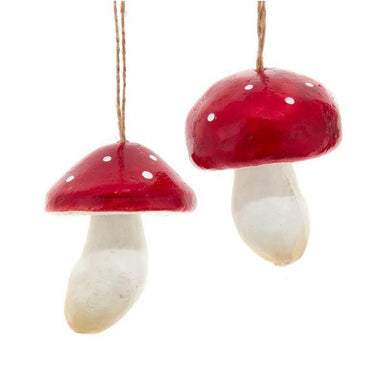 Kurt Adler Red Mushroom Ornament – Woodland Holiday Charm - C7898