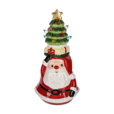 LED Light-Up Santa & Tree Figurine – 7” Holiday Decor