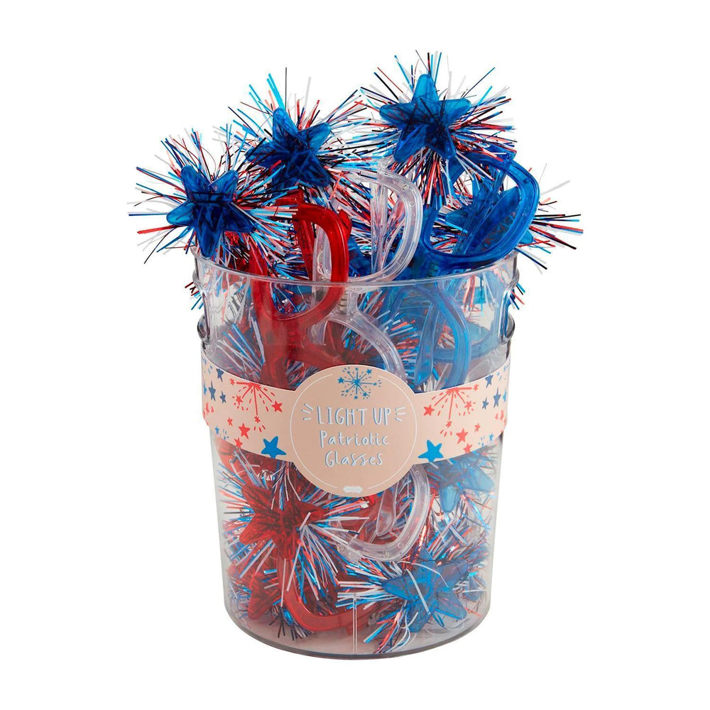 LED Patriotic Star Glasses – Red & Blue Light-Up Fun
