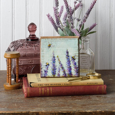 Lavender Field Wooden Block Sign - Bring Tranquility 