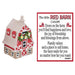 Decorative red and white barn charm with text on a white background