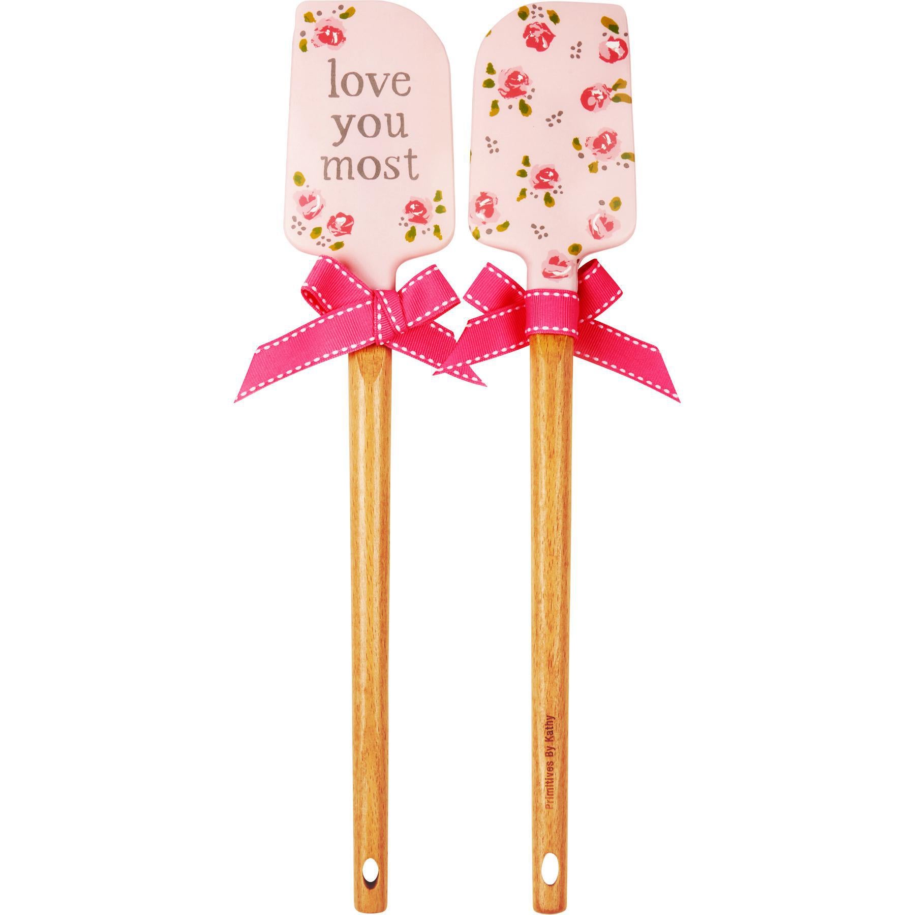 Love You Most Spatula - Charming Silicone Kitchen Utensil front and back