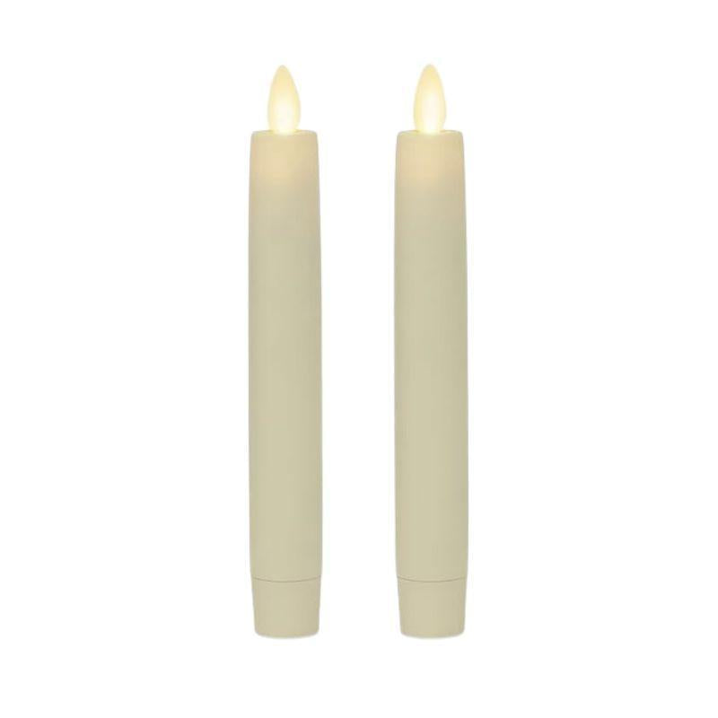 Luminara Ivory Flameless LED Taper Candles – Pack of 2, 6"