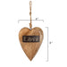 Mango Wood Hanging Heart with Metal Accent size