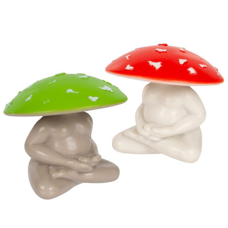 Meditating Mushroom Figurine – Mini Ceramic Decor