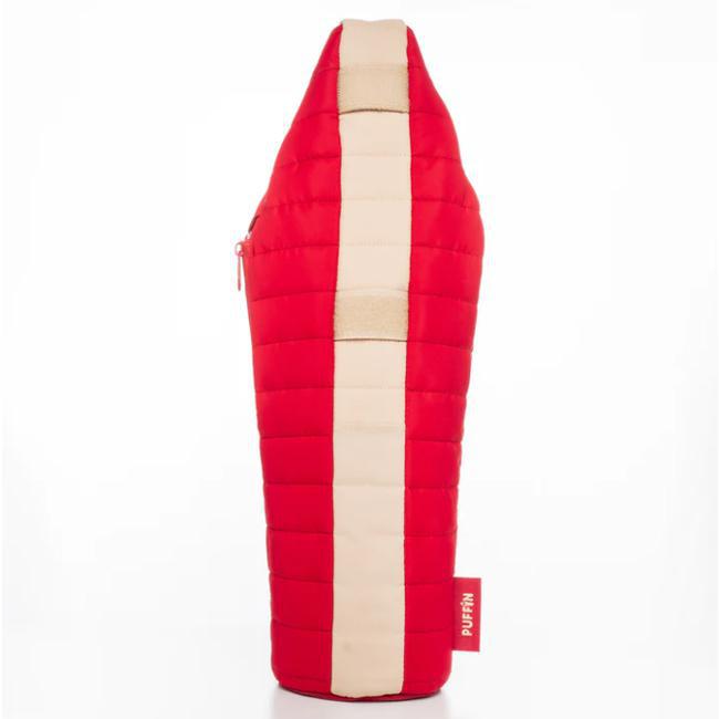 Merlot/Tan Wine Bag: Insulated Bottle Koozie back