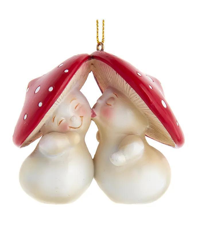 Merry Little Mushroom Kissing Couple Ornament - Festive Love & Charm