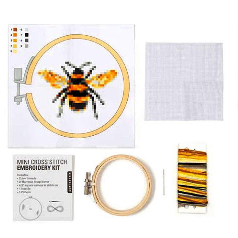 Mini Bee Cross Stitch Embroidery Kit - fun!