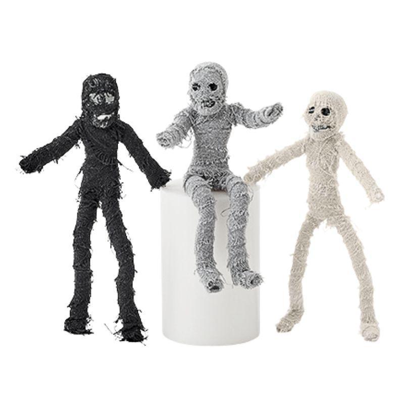 Mini Bendy Halloween Mummy – 9" Fabric Decoration, Random Style