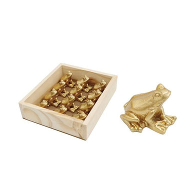 Mini Gold Frog Figurine – Petite Lucky Décor Accent