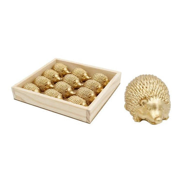 Mini Gold Hedgehog Figurine – 2" Resin Collectible, Sold Individually