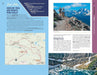 Brochure or guide with hiking trail information, map, and scenic views of mountains and lakes.