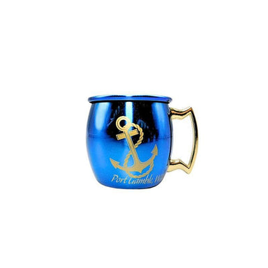 Moscow Mule Anchor Metallic Shot Glass Mug – 1 oz, Navy Blue with Gold Handle