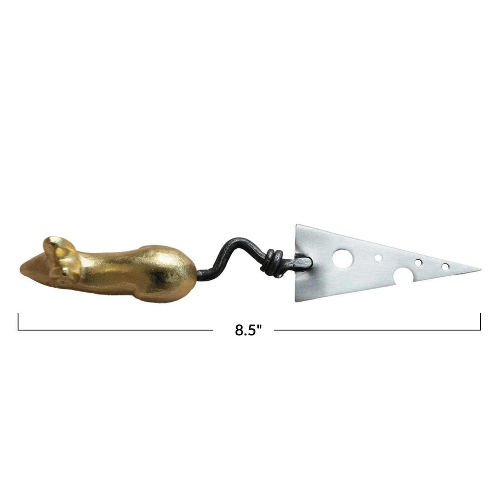 Mouse Cheese Knife with Gold-Toned Handle