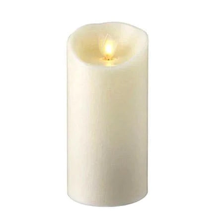 Moving Flame 6" Ivory Pillar Candle