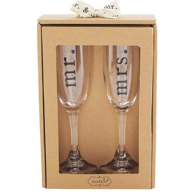 Mr & Mrs Boxed Champagne Glasses