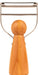 Wooden peeler with metal blade on a white background