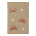Beige fabric with embroidered crabs and shells on a white background