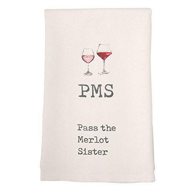 Beige towel with wine glasses and text on a white background