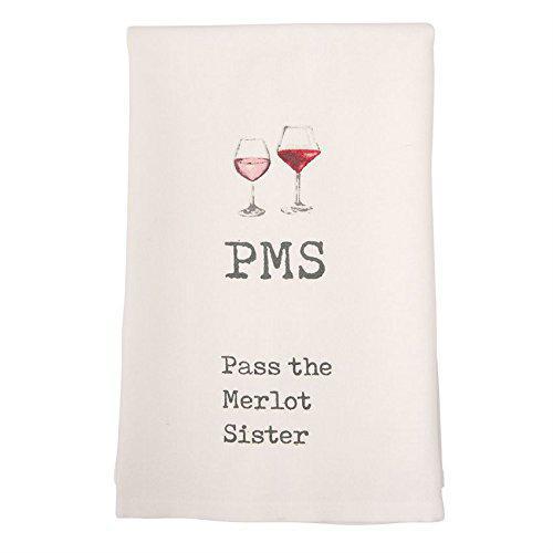 Beige towel with wine glasses and text on a white background