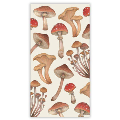 Pattern of mushrooms on a beige background