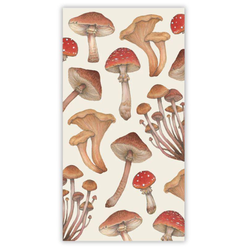 Pattern of mushrooms on a beige background