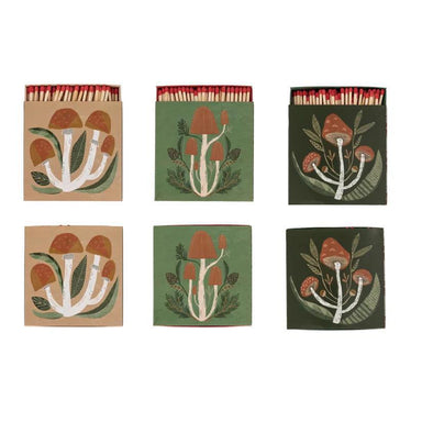 Mushroom Safety Matches | Fun Matchbox Designs | Sold Individually
