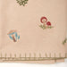 Textile with embroidered mushrooms on a beige background