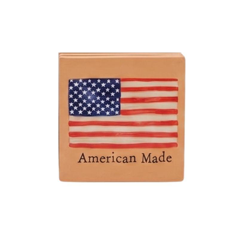 Napkins with American flag and 'American Made' text on a white background
