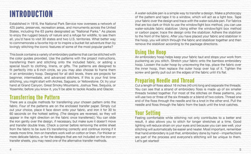 Text-based document with instructions on embroidery design transfer and preparation.