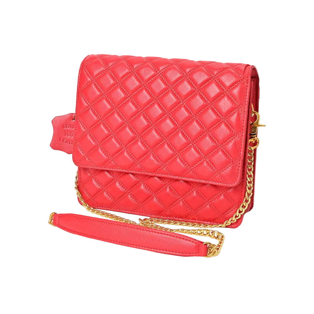 Never Mind Quilted Leather Chain Shoulder Bag | Genuine Leather