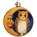 Old World Christmas Glass Blown Ornament - Owl in Moon, 3.75"