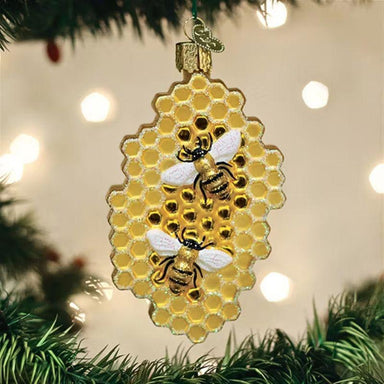 Old World Christmas Honeycomb Glass Ornament – Bee-Themed Tree Decor