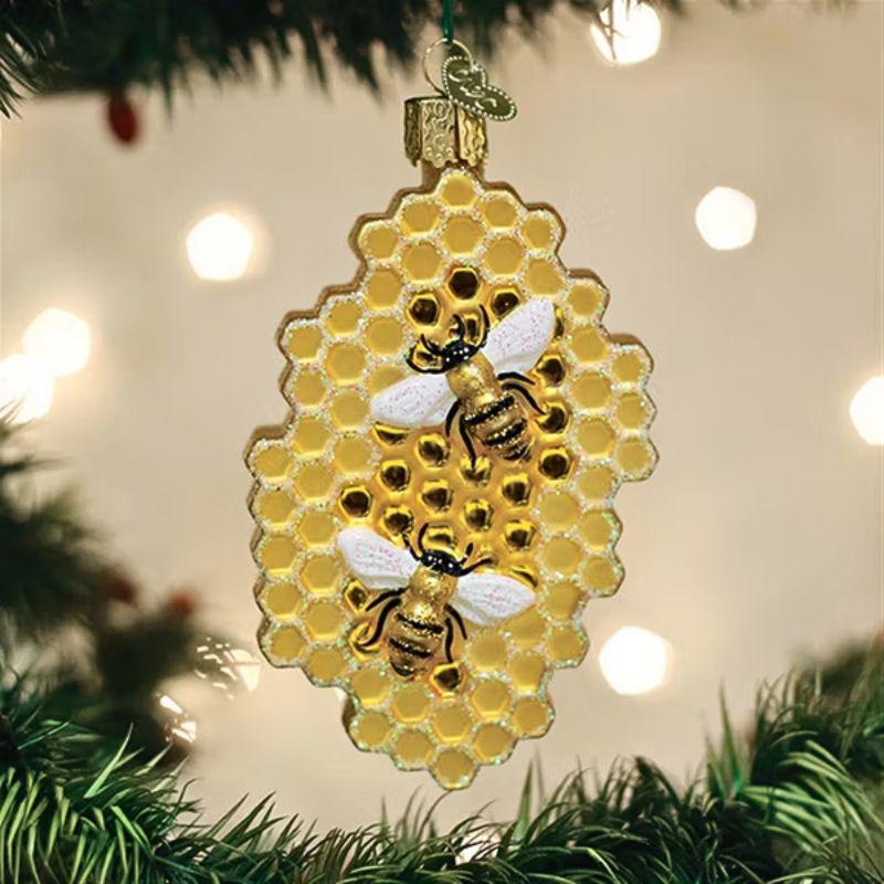 Old World Christmas Honeycomb Glass Ornament – Bee-Themed Tree Decor