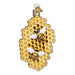 Decorative ornament with a honeycomb and bees on a white background