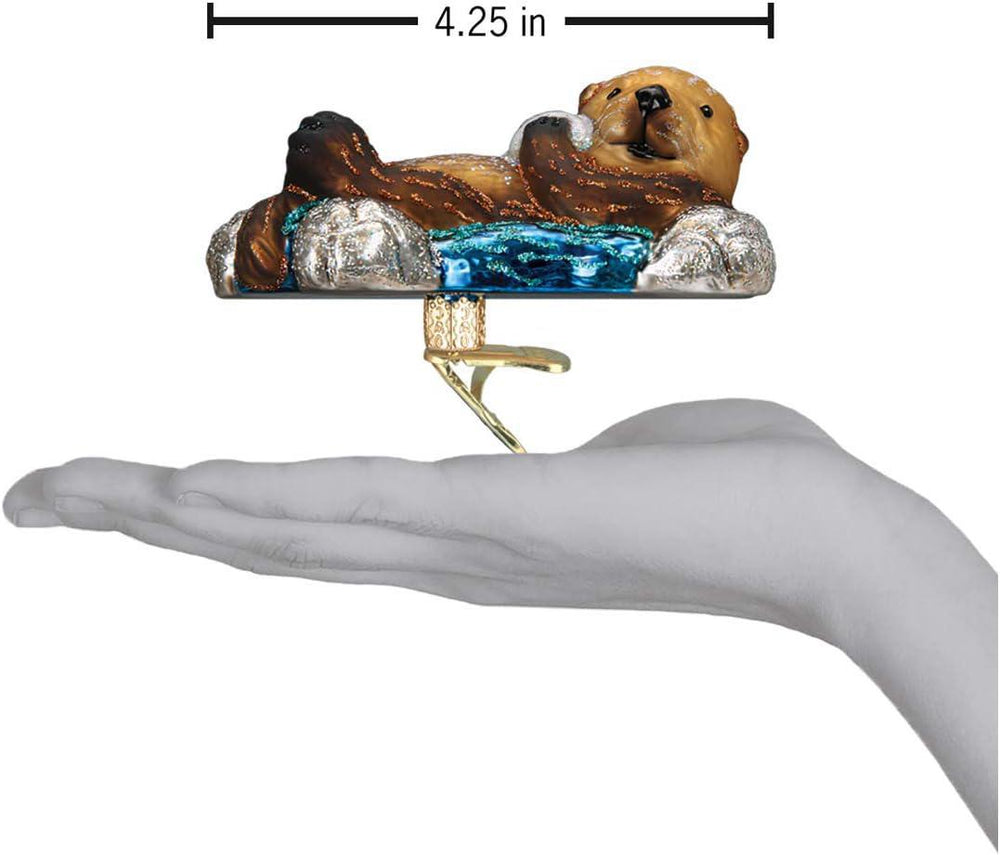 Old World Christmas Sea Otter Glass Ornament – 4.25"